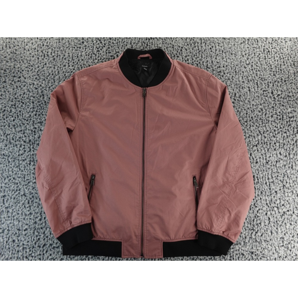 Alfani Bomber Jacket Pink‎ Full Zip Ribbed Collar & Cuffs Men's XL